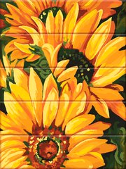 435 грн  Живопись по номерам ASW186 Картина по номерам на деревянной основеСолнечные цветы 30 х 40 см